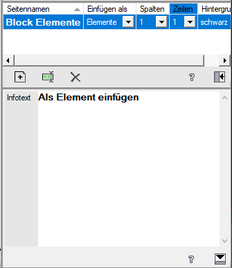 Einfgen als Elemente
